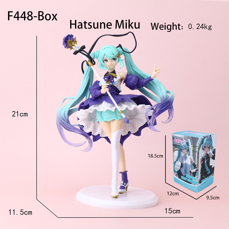 Hatsune Miku Purple Blossom Figure Sakura Style Anime Statue Collection Miku Floral Edition Japanese Display Toy Gift  Fans Desk Decor