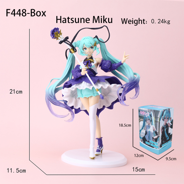 Hatsune Miku Purple Blossom Figure Sakura Style Anime Statue Collection Miku Floral Edition Japanese Display Toy Gift  Fans Desk Decor