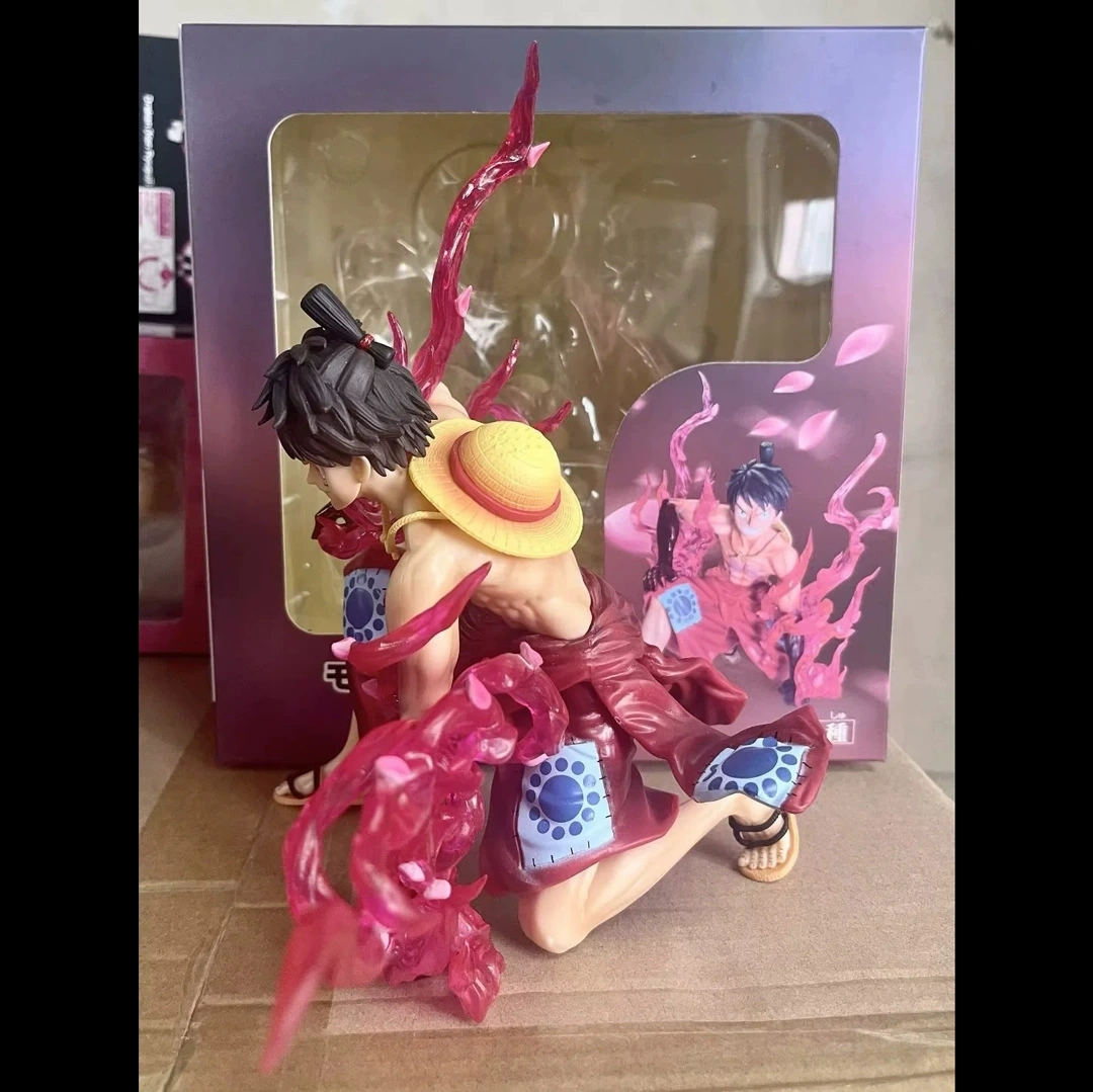 Monkey D Luffy Statue Figure One Piece Ryou Haki Squatting Pose Anime PVC Collection Luffy Gear Model Toy Gift Decoration