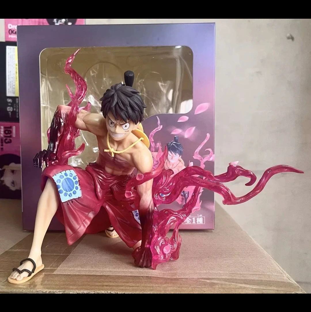 Monkey D Luffy Statue Figure One Piece Ryou Haki Squatting Pose Anime PVC Collection Luffy Gear Model Toy Gift Decoration