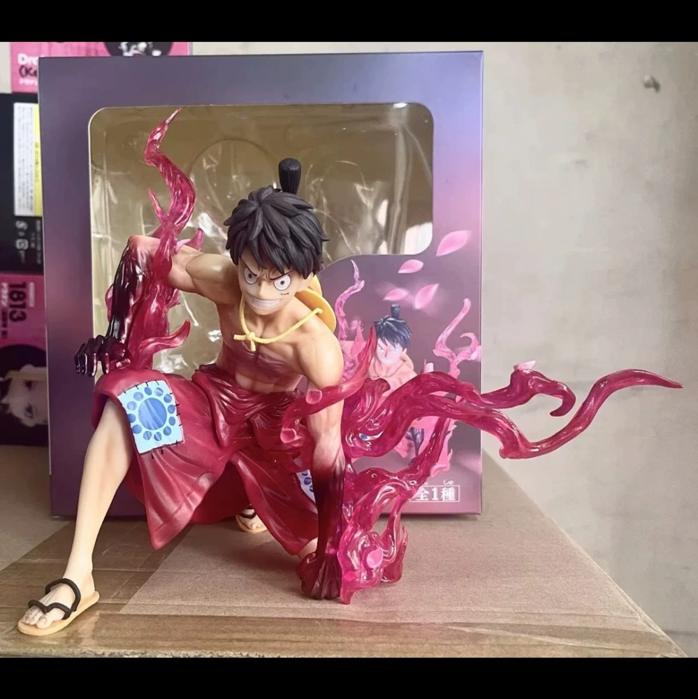 Monkey D Luffy Statue Figure One Piece Ryou Haki Squatting Pose Anime PVC Collection Luffy Gear Model Toy Gift Decoration