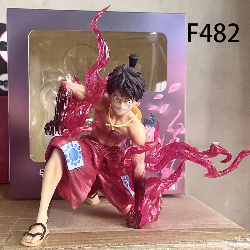 Monkey D Luffy Statue Figure One Piece Ryou Haki Squatting Pose Anime PVC Collection Luffy Gear Model Toy Gift Decoration