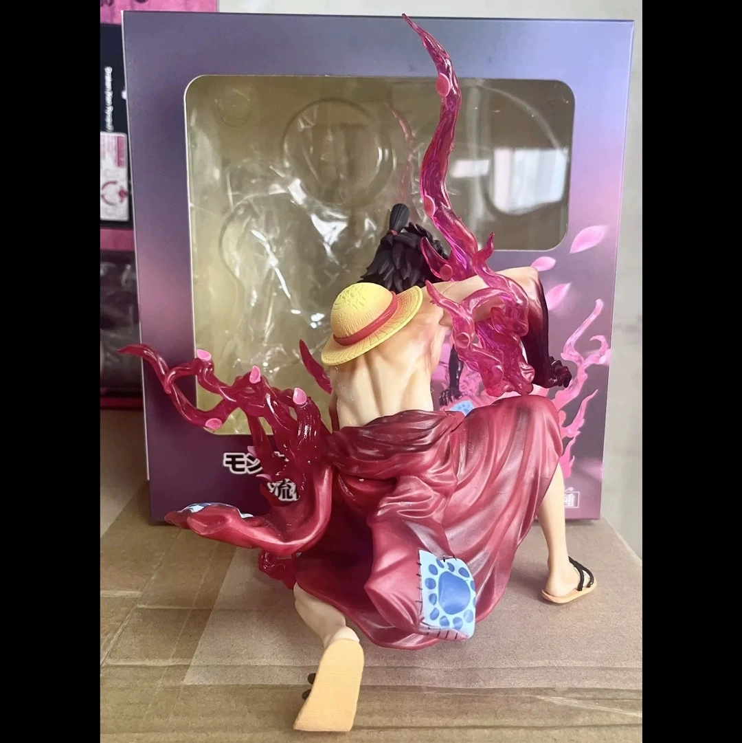 Monkey D Luffy Statue Figure One Piece Ryou Haki Squatting Pose Anime PVC Collection Luffy Gear Model Toy Gift Decoration