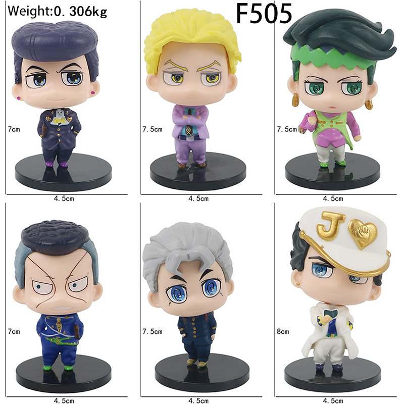 JoJo's Bizarre Adventure Statue Figure Set 6 PCS Part 1 JoJo Collectible Jonathan Joestar Dio Anime Model Toy Gift Decoration