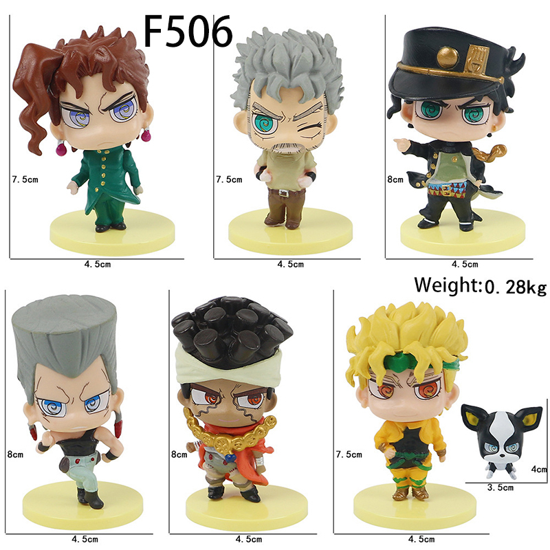 JoJo’s Bizarre Adventure Statue  Figure Set 6 PCS Part 2 Joseph Joestar Anime Collection Model Toy Gift Decoration