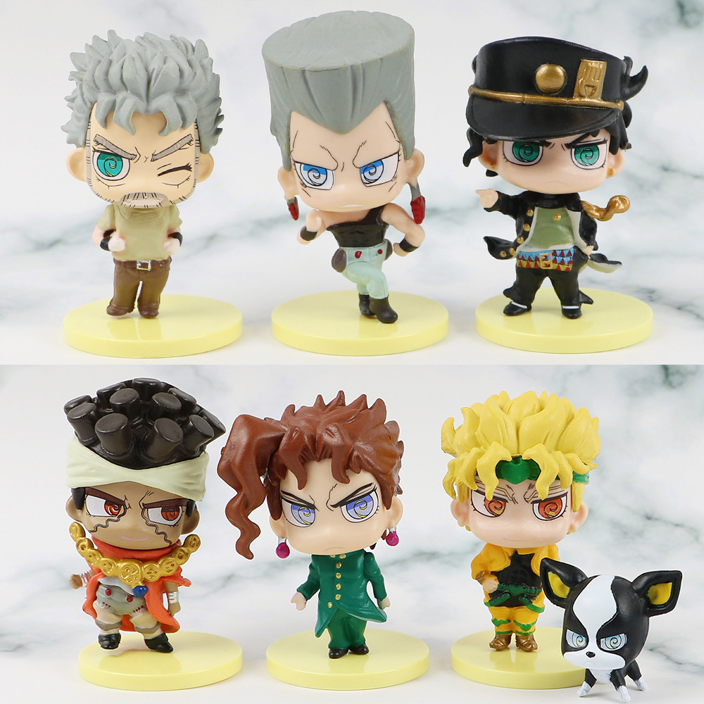 JoJo’s Bizarre Adventure Statue  Figure Set 6 PCS Part 2 Joseph Joestar Anime Collection Model Toy Gift Decoration
