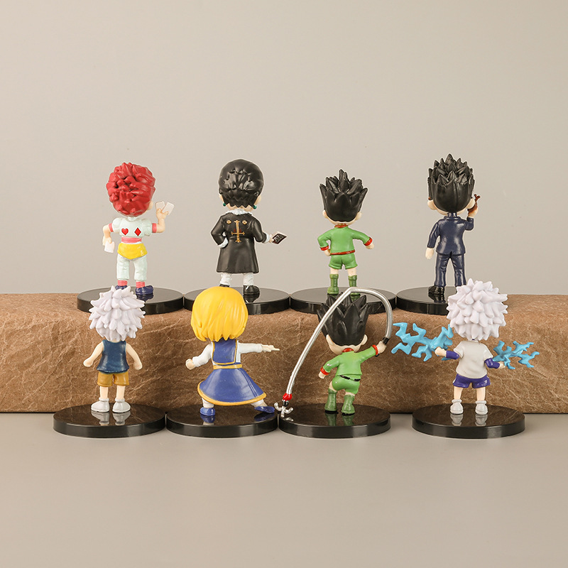 Hunter x Hunter Statue Figure Set 8 PCS Anime Collection Gon Killua Kurapika Hisoka Model Toy Gift Decoration