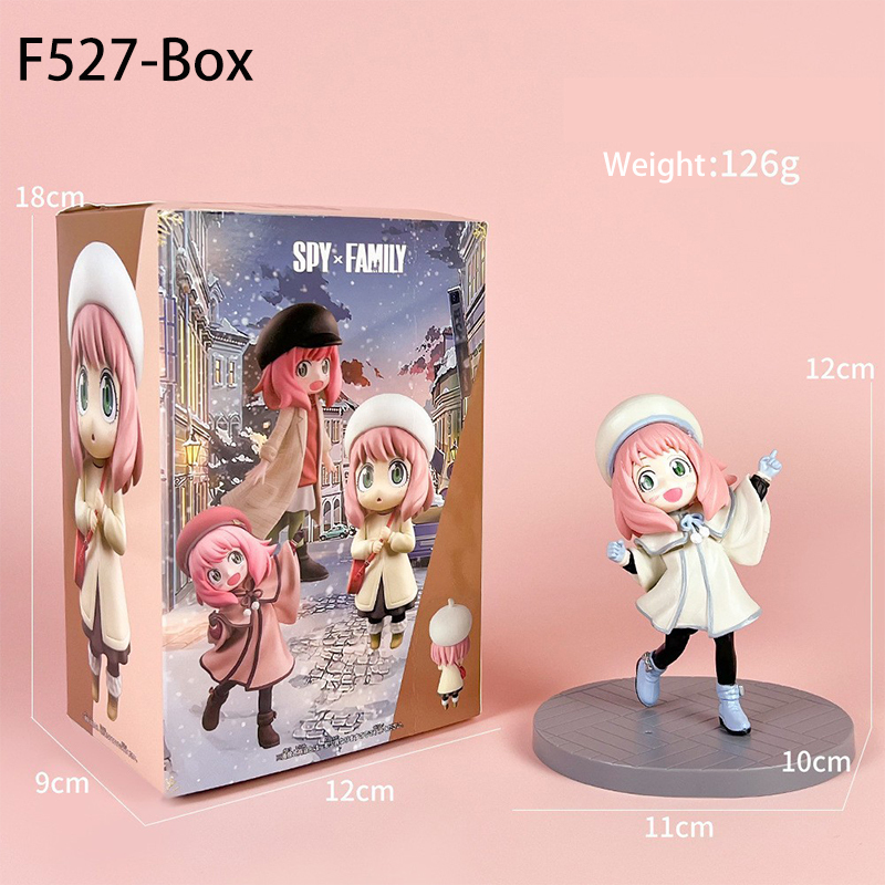 Anya Forger Statue Figure Spy x Family White Hood Winter Anime Collection Cute Winter Outfit Model Toy Gift Decoration