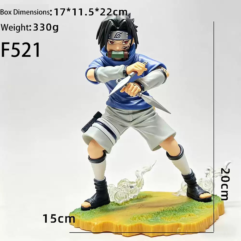 Young Sasuke Uchiha Statue Figure Naruto Anime Collection Childhood Ninja Model Toy Gift Decoration Fans