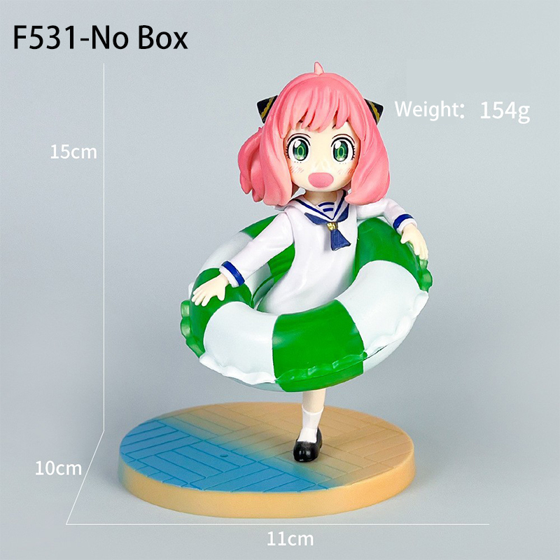 Anya Forger Statue Figure Swim Ring Spy x Family Anime Collection Cute Summer Float Outfit Model Toy Gift Decoration