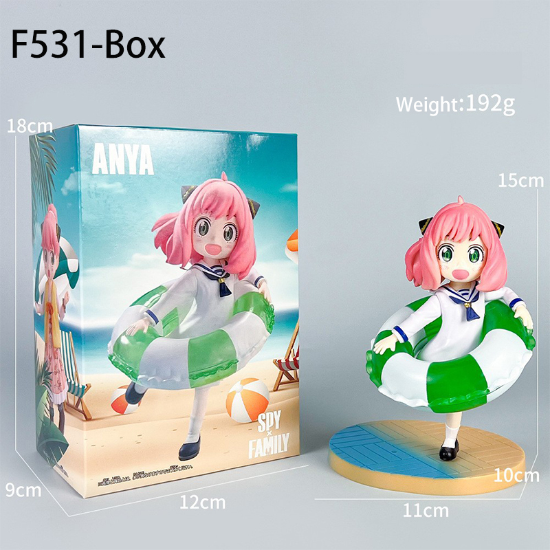 Anya Forger Statue Figure Swim Ring Spy x Family Anime Collection Cute Summer Float Outfit Model Toy Gift Decoration