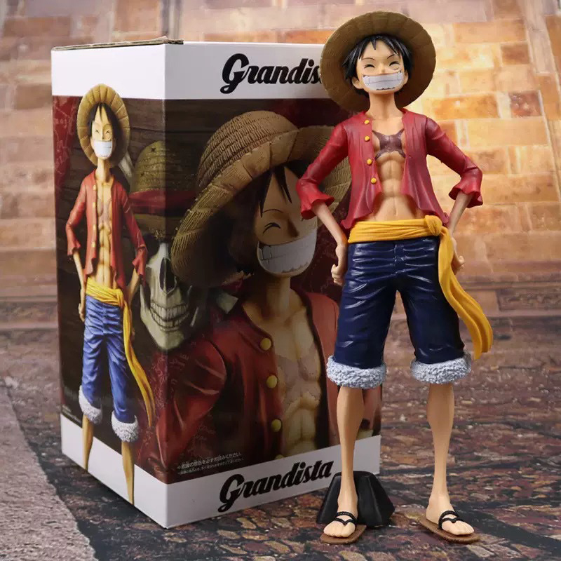 Monkey D. Luffy Statue Figure One Piece Smiling 3 Interchangeable Faces Collection Anime Model Toy Gift Decoration