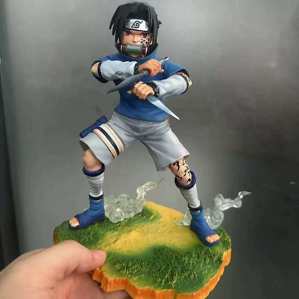 Young Sasuke Uchiha Statue Figure Naruto Anime Collection Childhood Ninja Model Toy Gift Decoration Fans