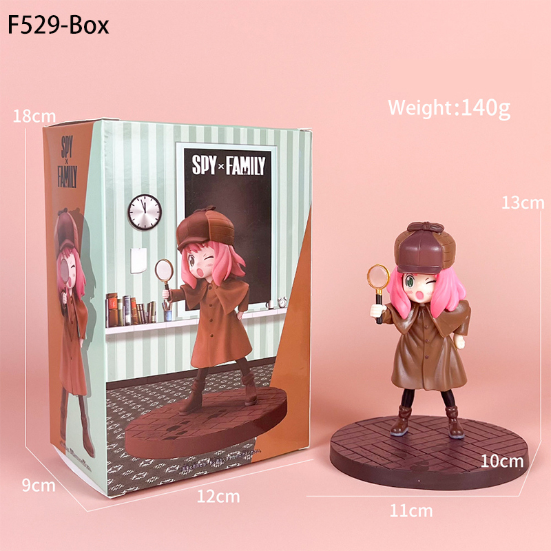 Anya Forger Statue Figure Detective Spy x Family Anime Collection Cute Detective Outfit Model Toy Gift Decoration Fans
