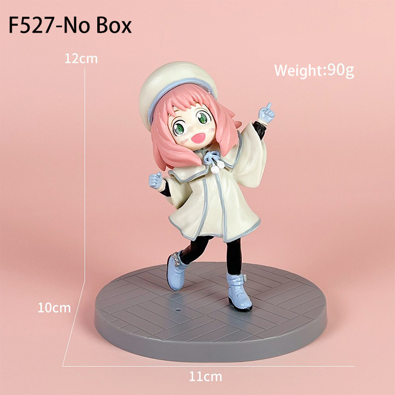Anya Forger Statue Figure Spy x Family White Hood Winter Anime Collection Cute Winter Outfit Model Toy Gift Decoration