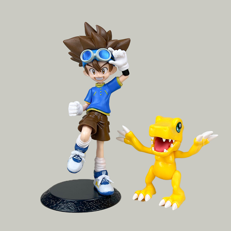 Digimon Taichi Yagami & Agumon Statue Figure Anime Collection Model Toy High Detail Ornament Desk Shelf Gift Fans