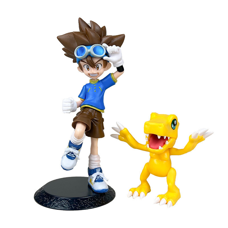 Digimon Taichi Yagami & Agumon Statue Figure Anime Collection Model Toy High Detail Ornament Desk Shelf Gift Fans
