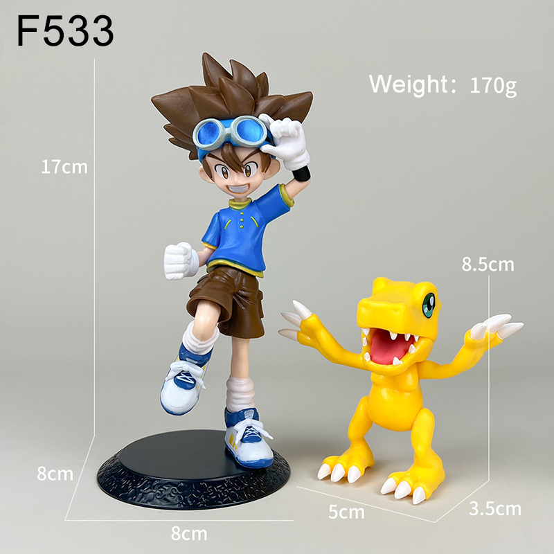 Digimon Taichi Yagami & Agumon Statue Figure Anime Collection Model Toy High Detail Ornament Desk Shelf Gift Fans