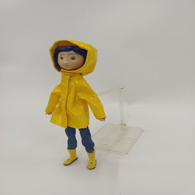 Coraline Raincoat Action Figure Poseable Movie Collection Model Toy High Detail Animated Character Ornament Gift Fans
