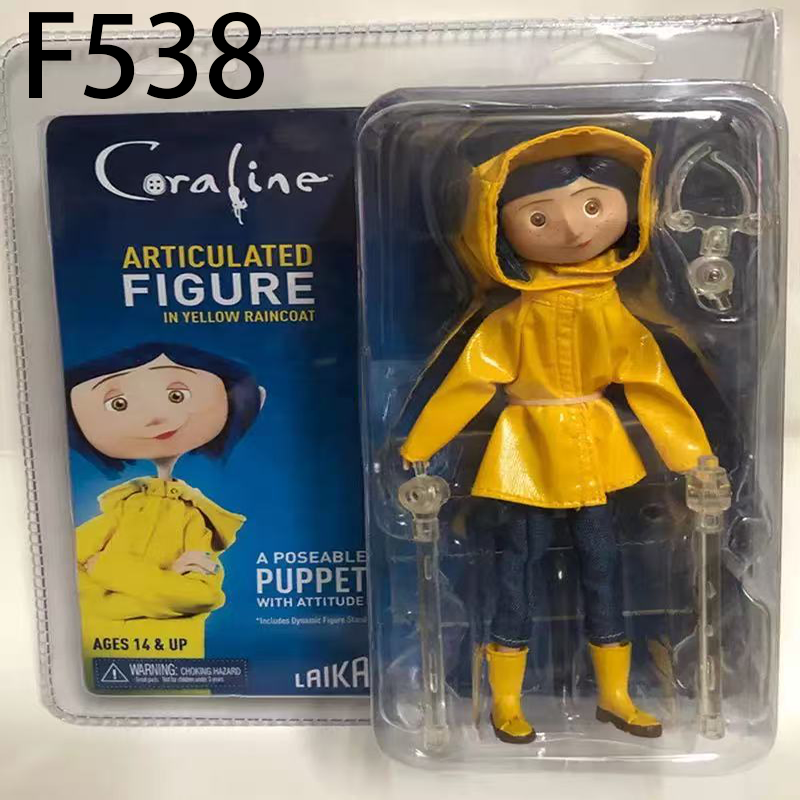 Coraline Raincoat Action Figure Poseable Movie Collection Model Toy High Detail Animated Character Ornament Gift Fans