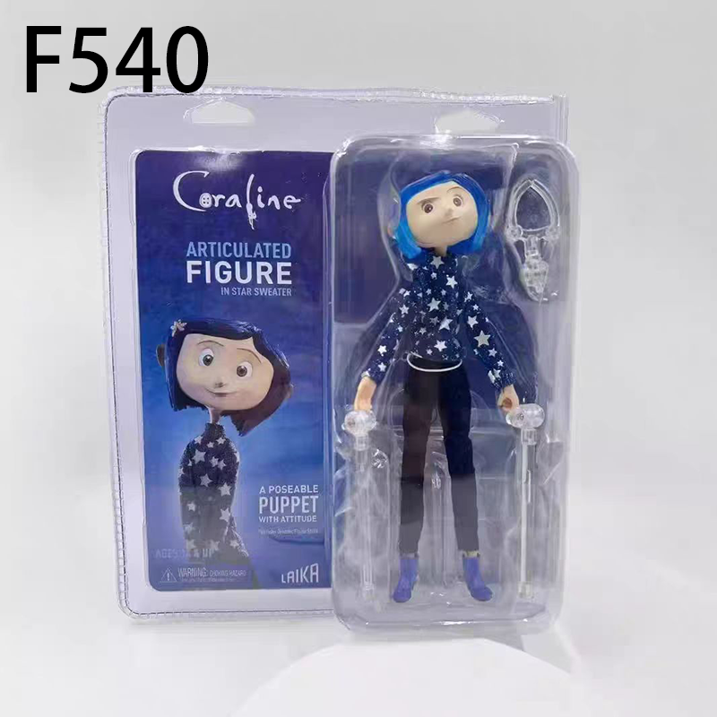 Coraline Blue Star Pajama Action Figure Poseable Movie Collection Model Toy High Detail Character Ornament Desk Shelf Gift