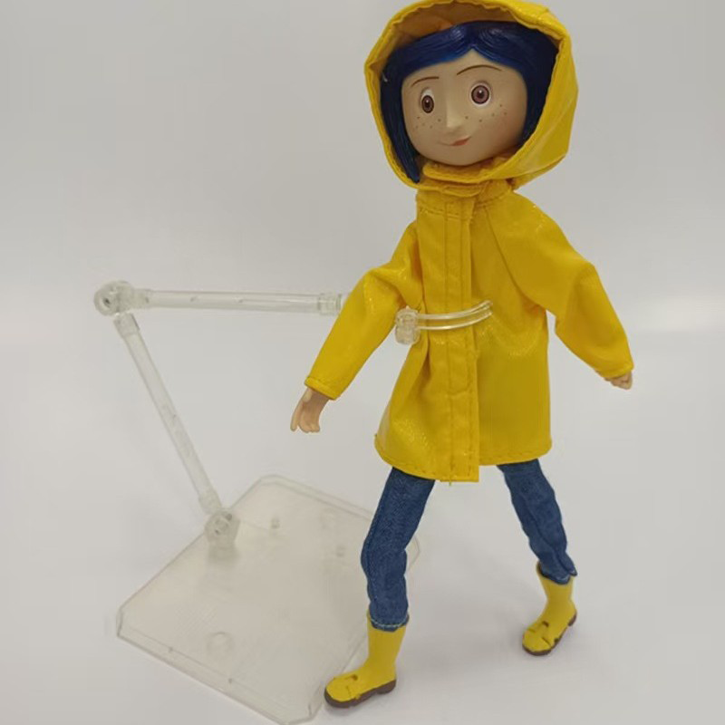 Coraline Raincoat Action Figure Poseable Movie Collection Model Toy High Detail Animated Character Ornament Gift Fans