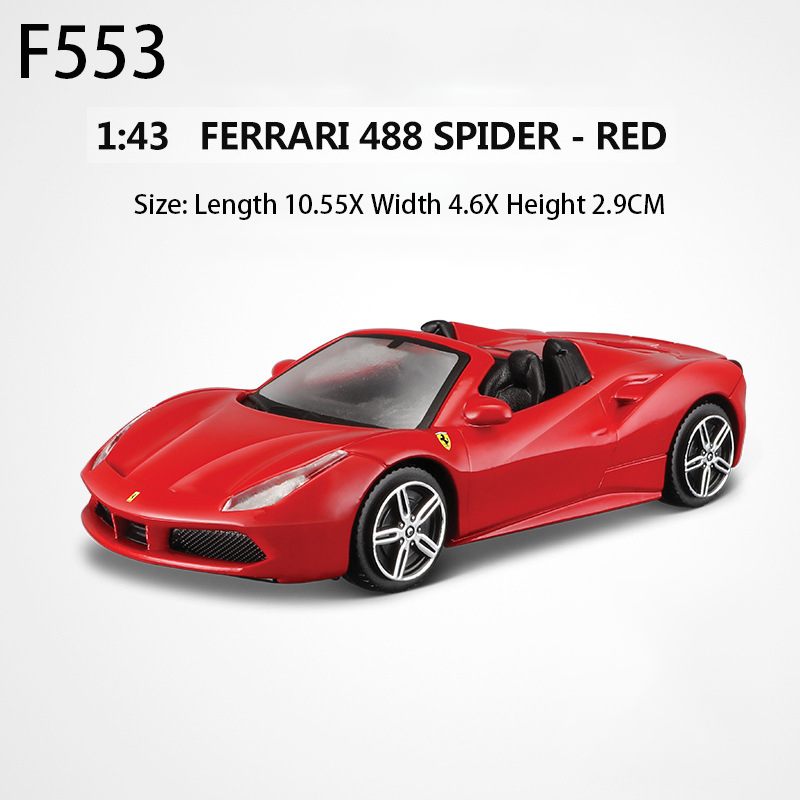 Ferrari 488 Spider 1:43 Red Diecast Model Car Collection Scale Model Toy Supercar Ornament Desk Shelf Gift Car Fans