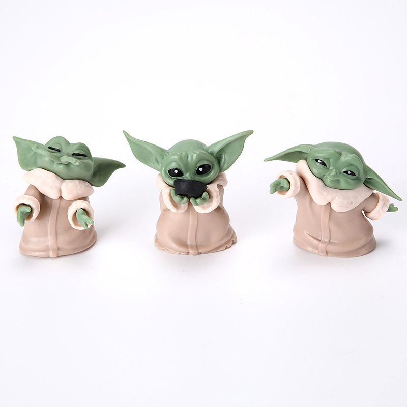 Star Wars Grogu Baby Yoda Statue Figure 6-Piece Set Collection Model Toy Set Fans Desk Decoration Gift Kids & Adults
