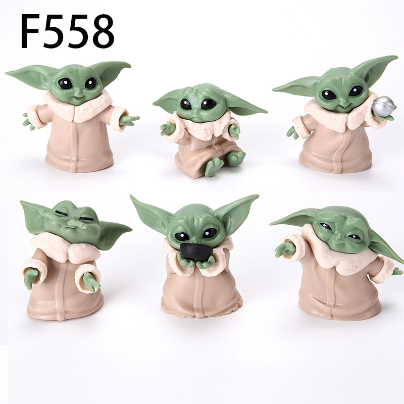 Star Wars Grogu Baby Yoda Statue Figure 6-Piece Set Collection Model Toy Set Fans Desk Decoration Gift Kids & Adults