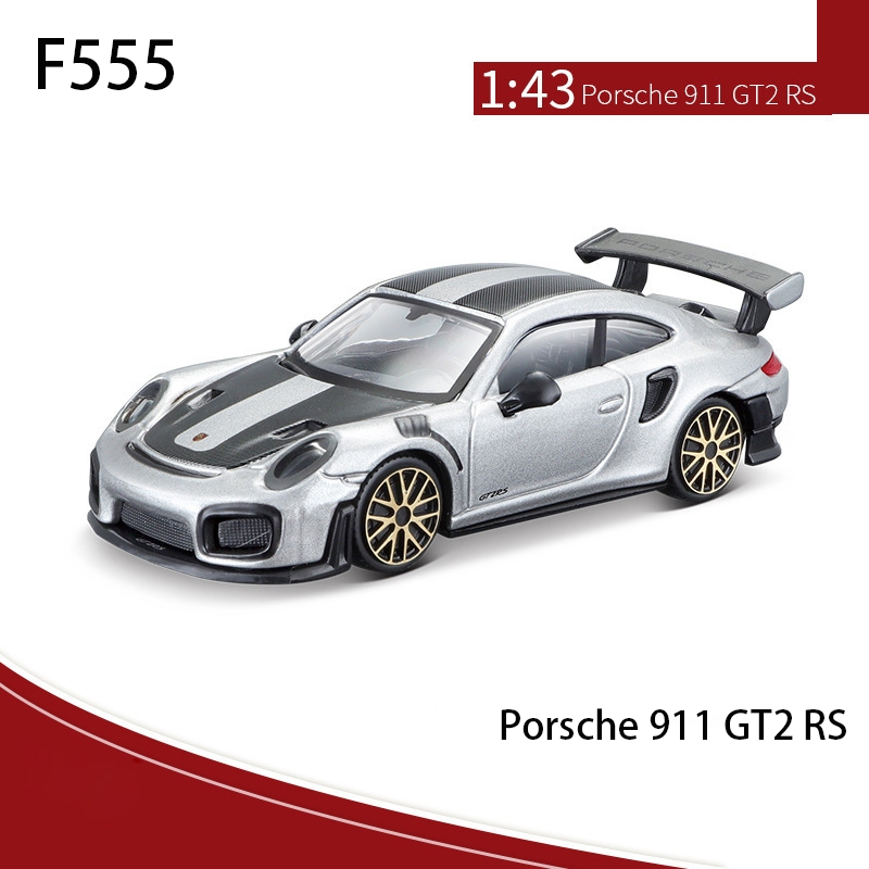 Porsche 911 GT2 RS Silver 1:43 Scale Diecast Model Car Collection Supercar Replica Toy Ornament Gift Car Enthusiasts