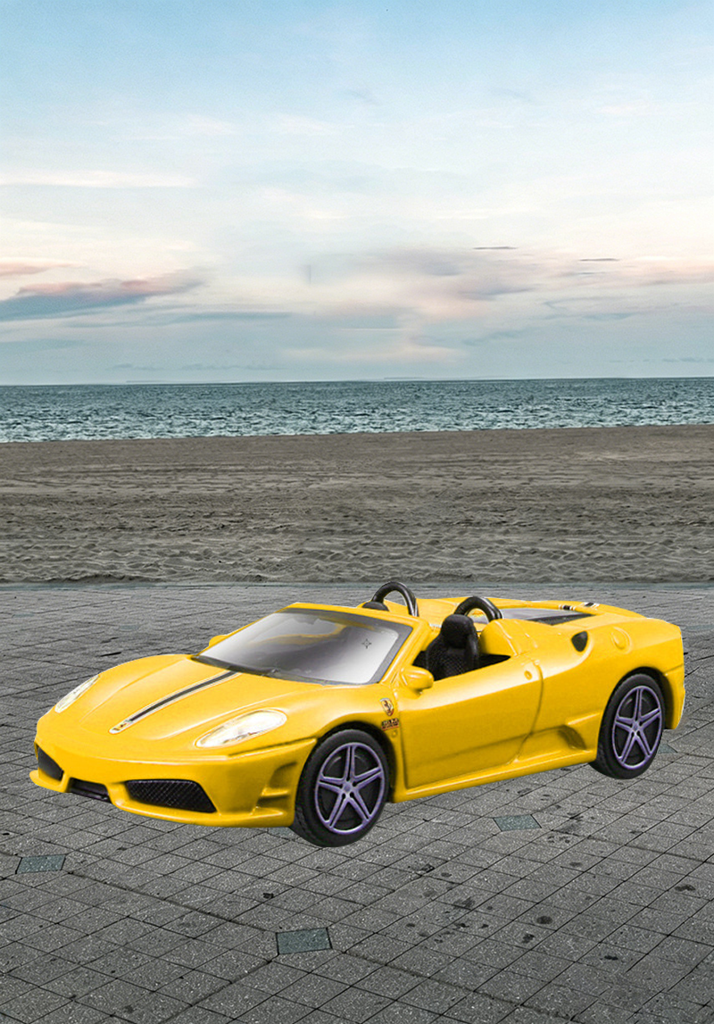 Ferrari Scuderia Spider 16M 1:43 Yellow Diecast Model Car Collection Scale Model Toy Car Ornament Desk Shelf Gift Fans