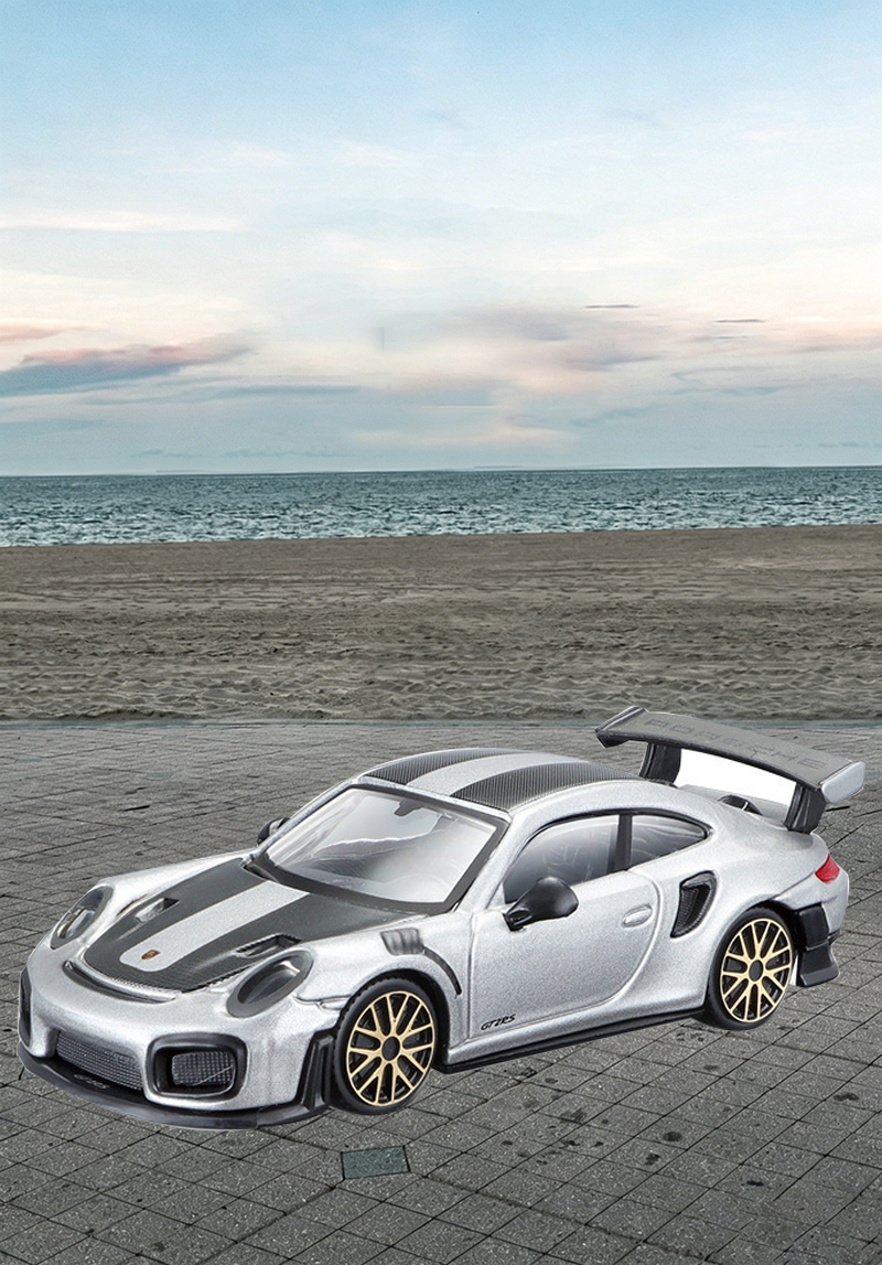 Porsche 911 GT2 RS Silver 1:43 Scale Diecast Model Car Collection Supercar Replica Toy Ornament Gift Car Enthusiasts