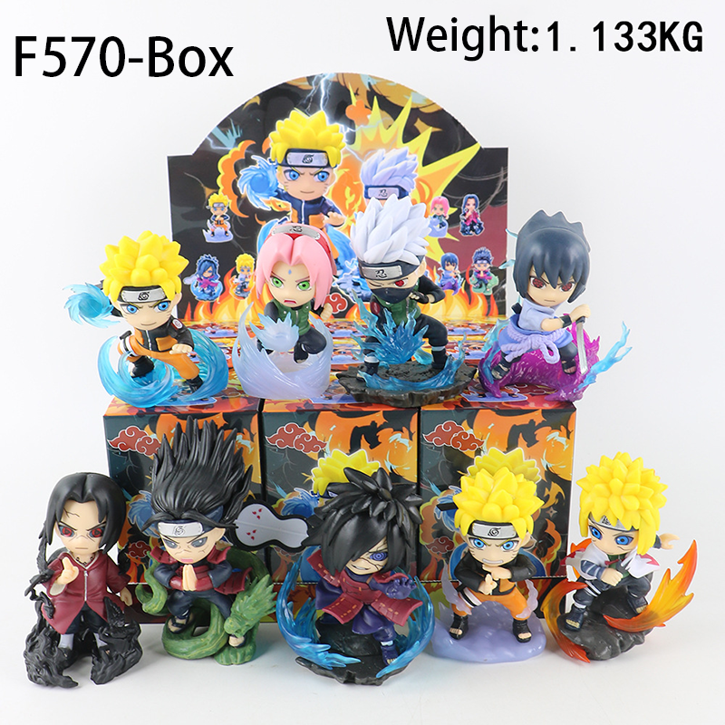 Naruto Ultimate Battle Statue Figure 9-Piece Set High-Detail Anime Display Model Toy Fans Collectors Gift Decoration