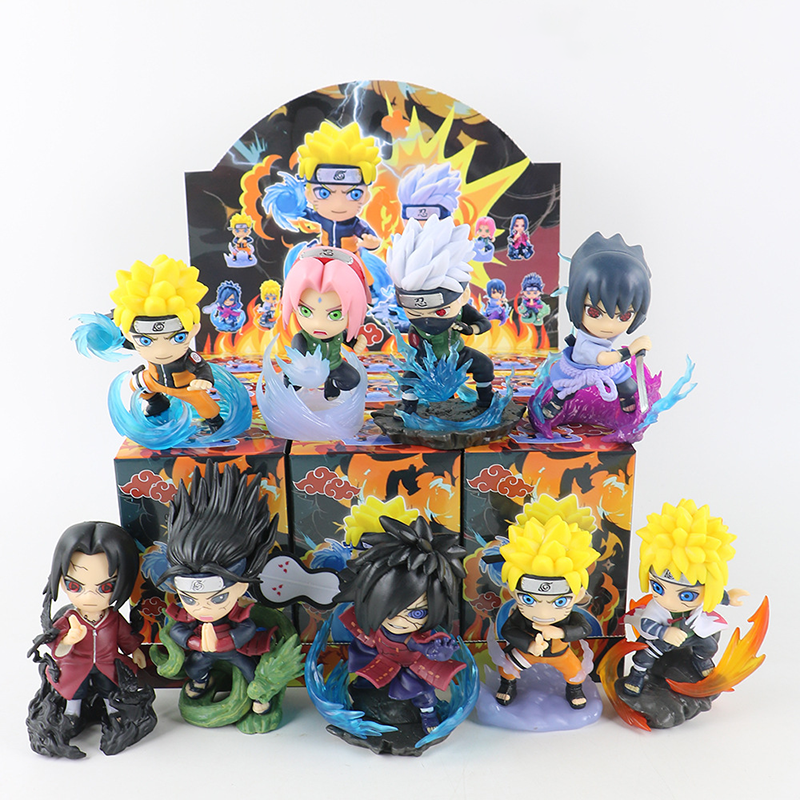 Naruto Ultimate Battle Statue Figure 9-Piece Set High-Detail Anime Display Model Toy Fans Collectors Gift Decoration