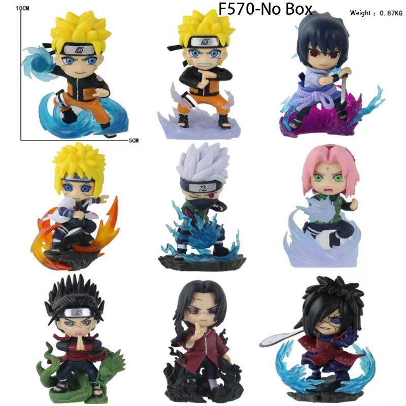 Naruto Ultimate Battle Statue Figure 9-Piece Set High-Detail Anime Display Model Toy Fans Collectors Gift Decoration