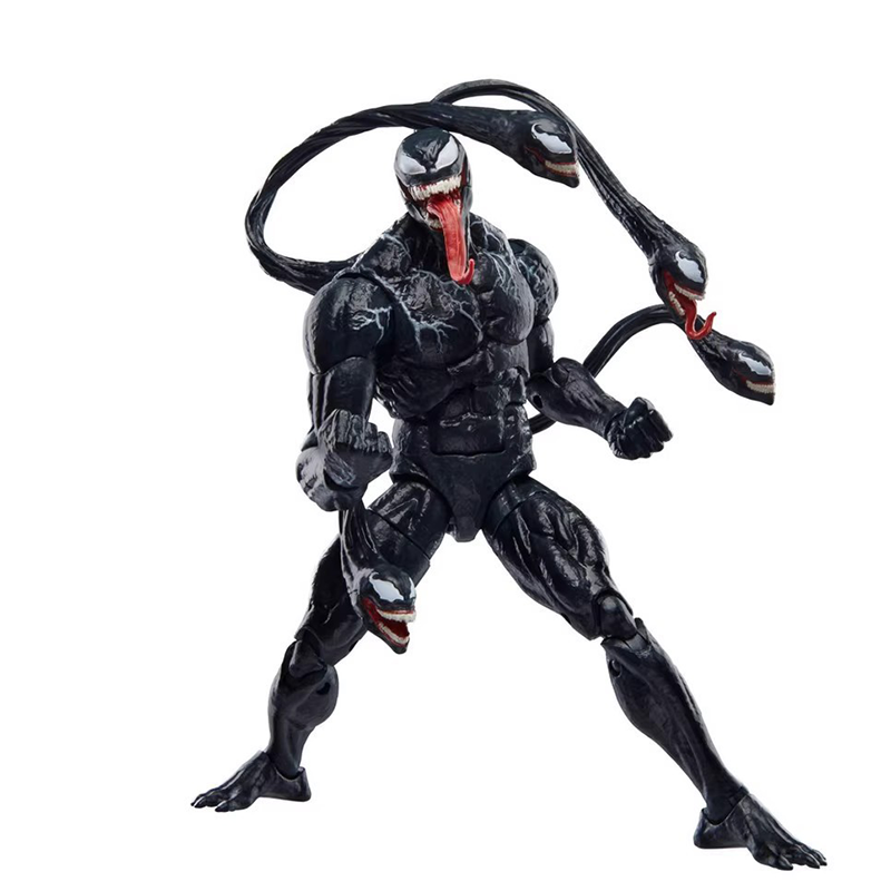 Venom Action Figure Multi Head Symbiote Marvel Movable Joints Collection Toy Dynamic Pose Model Superhero Gift