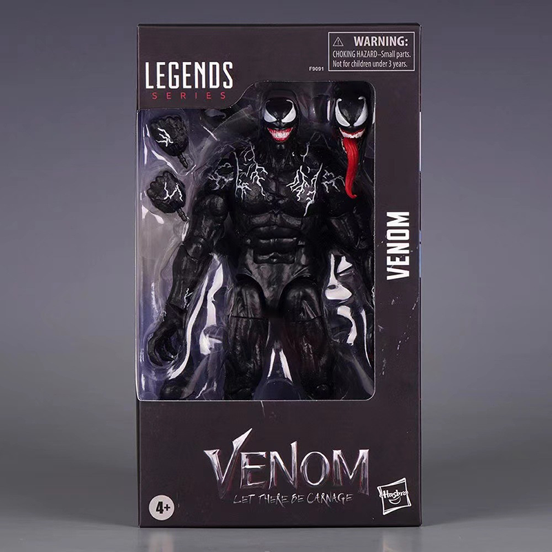 Venom Action Figure Multi Head Symbiote Marvel Movable Joints Collection Toy Dynamic Pose Model Superhero Gift