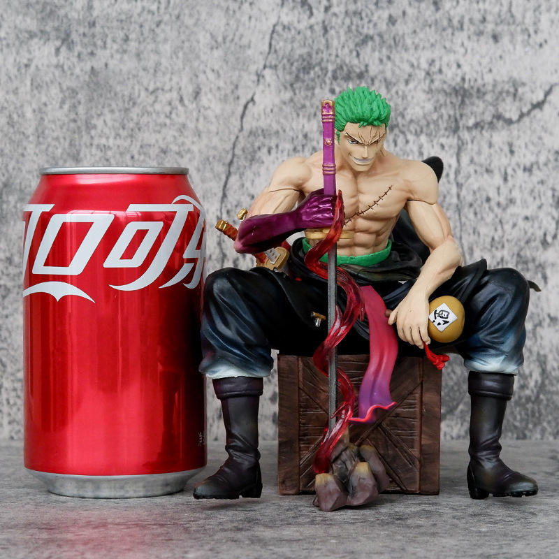 One Piece Roronoa Zoro Statue Figure Sitting Anime PVC Statue Collection Model Toy GK Desk Decoration Gift