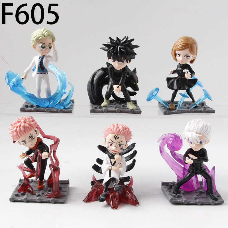 Jujutsu Kaisen Statue Figure Set 6 Pack Anime PVC Collection Toy Gojo Itadori Megumi Nobara Sukuna Geto Gift Model