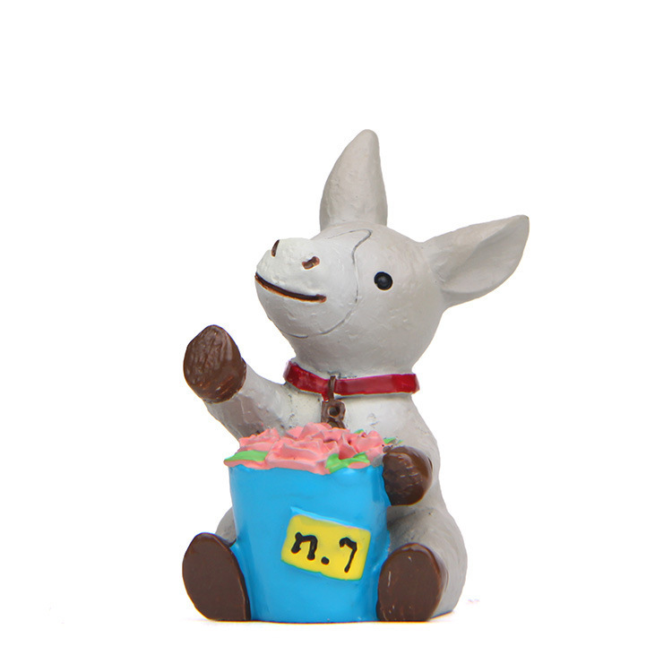 Cute Bunny Figure Animal Statue Kawaii Rabbit Collectible Model Toy