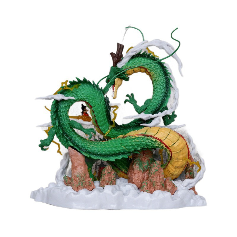 Dragon Ball Shenron and Kid Goku Statue Figure Premium Anime Collection Detailed Model Toy Fans and Collectors