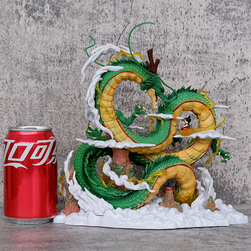 Dragon Ball Shenron and Kid Goku Statue Figure Premium Anime Collection Detailed Model Toy Fans and Collectors