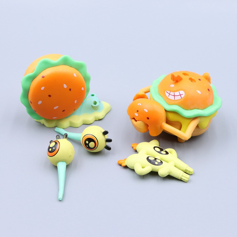 SpongeBob SquarePants Krabby Patty Party Figure Set 6 Piece Collection Cartoon Toy Bundle Fans and Collectors
