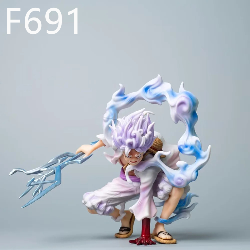 Monkey D Luffy Gear 5 Nika Statue Figure Lightning Crouching One Piece Anime Premium Collection Model Toy Fans