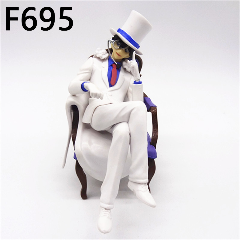 Detective Conan Edogawa Conan Ai Haibara Kaito Kid Statue Figure Sitting Set Anime Collection Toy Fans