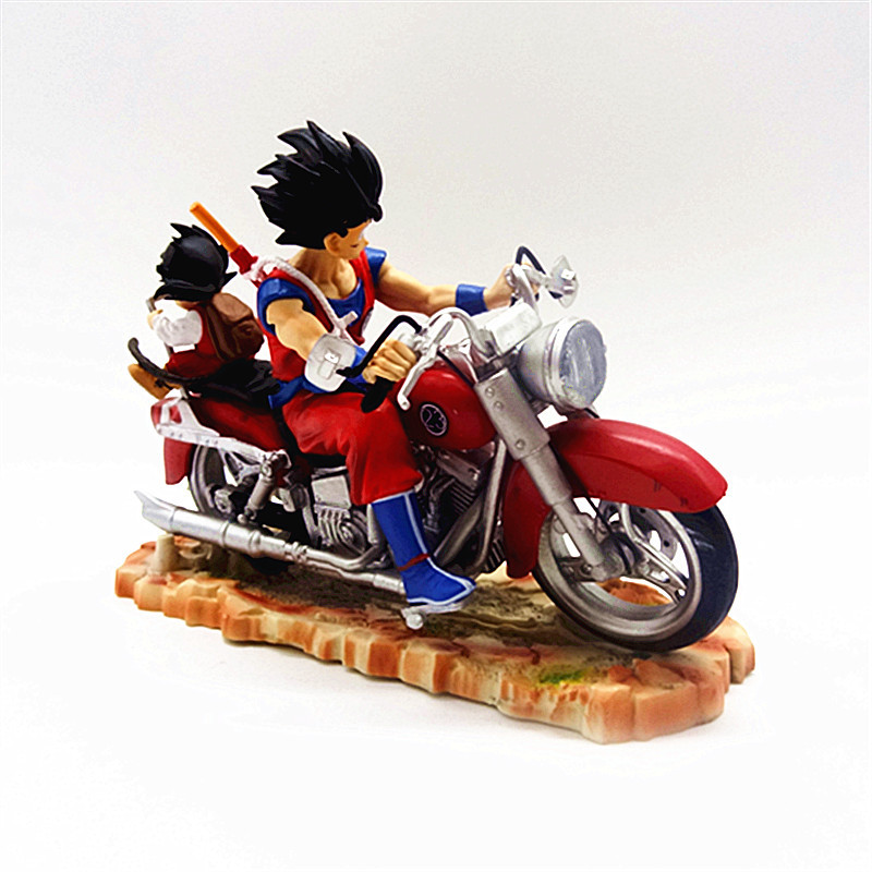 Dragon Ball Goku and Gohan Motorcycle Statue Figure Collection Anime Detailed Model Toy Fans and Collectors