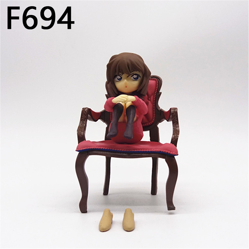 Detective Conan Edogawa Conan Ai Haibara Kaito Kid Statue Figure Sitting Set Anime Collection Toy Fans