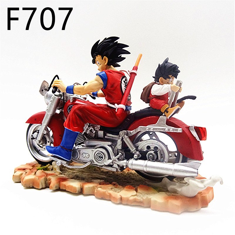 Dragon Ball Goku and Gohan Motorcycle Statue Figure Collection Anime Detailed Model Toy Fans and Collectors