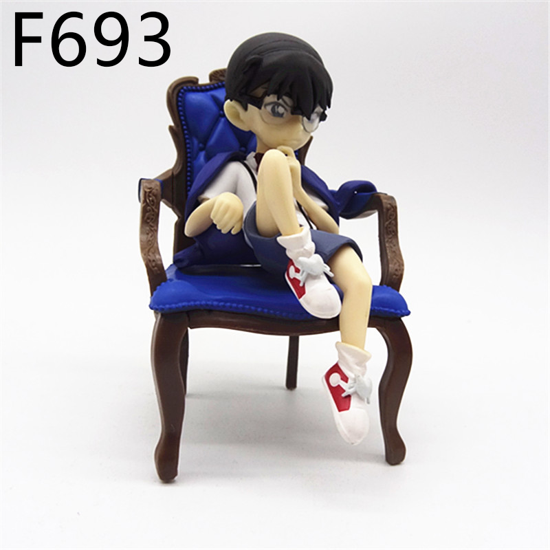 Detective Conan Edogawa Conan Ai Haibara Kaito Kid Statue Figure Sitting Set Anime Collection Toy Fans