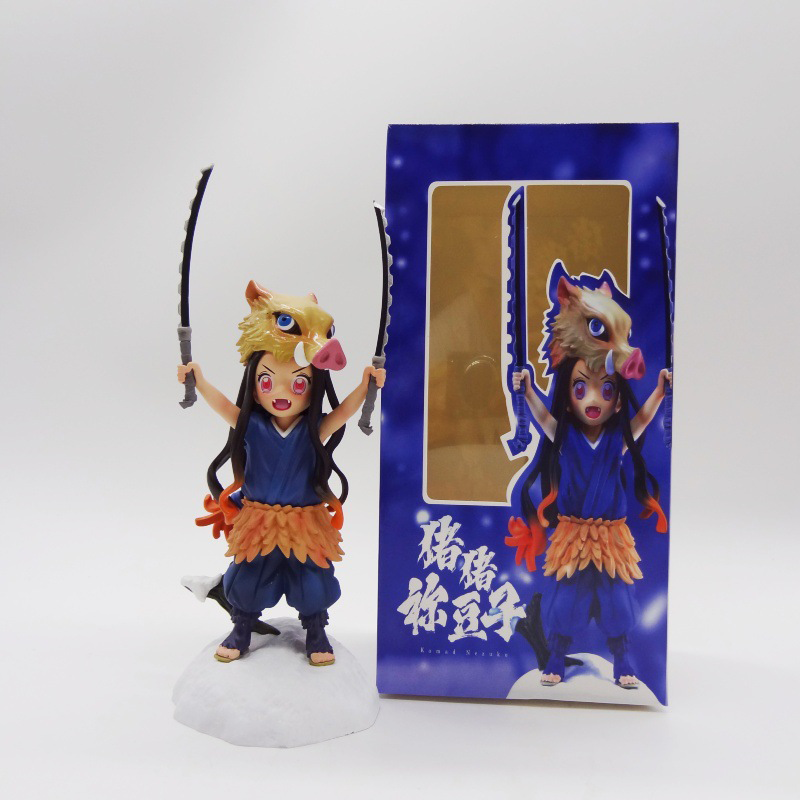 Demon Slayer Nezuko Kamado Cosplay Inosuke Statue Figure Anime Collection Detailed Model Toy Fans and Collectors